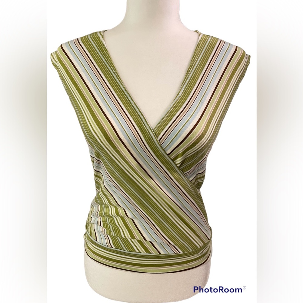 Shameless Multi Striped Sleeveless V- Neck Top